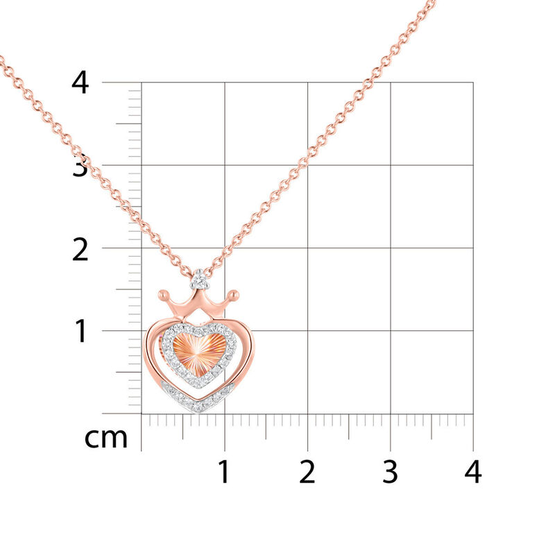 Dije Coraz&oacute;n Oro Rosa 14k Con Diamante 8 Pts | ... image number null