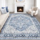 Alfombra Loongrug 178x229 cm Lavable Boho Azul Y Gris