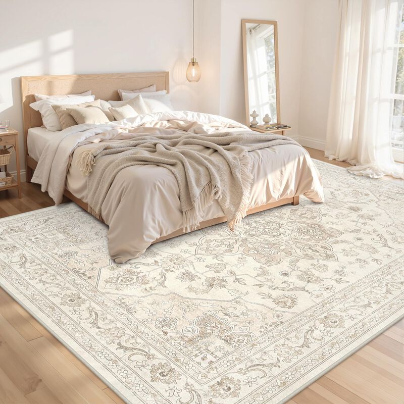 Alfombra Luxturiy 305x244 cm Lavable Beige Blan... image number null