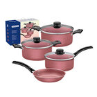 Bateria De Cocina Tramontina 20298/476 Turim 7 Piezas Rosa Granito  End