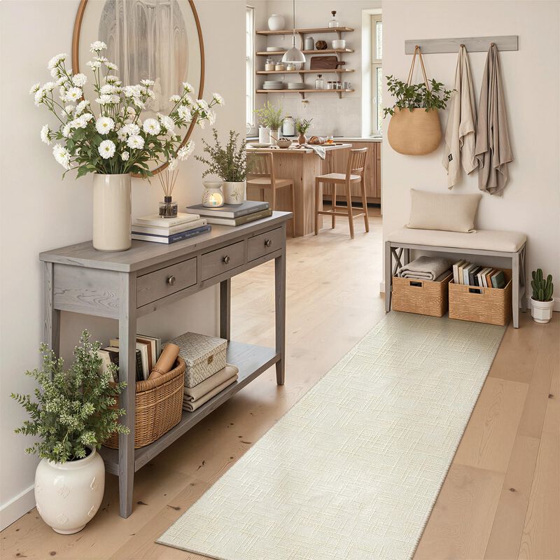 Alfombra Corredor Art&tuft 2x6 Marfil Antidesli... image number null