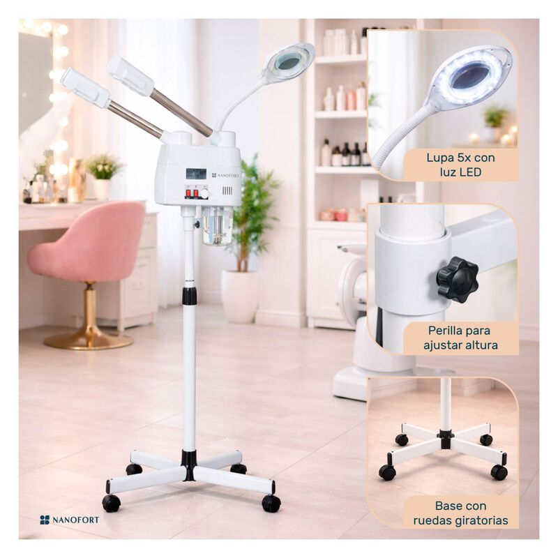 Vaporizador Facial Profesional Lampara Lupa Fr&iacute;... image number null