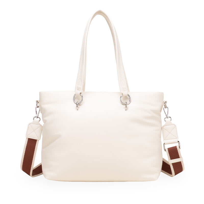 Bolsa Tote Grande Con Tassel Color Beige image number null
