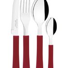 Juego de Cubiertos Tramontina 32200/728 Leme 24 Pzas Rojo