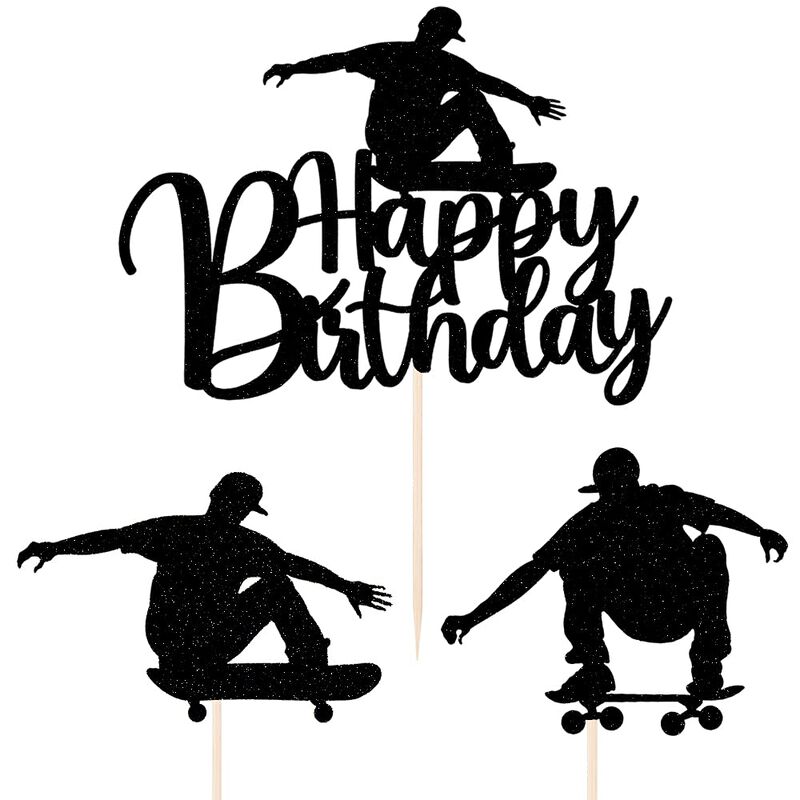 Adorno Para Pastel Lveud 7 Piezas &ndash; Patineta Y ... image number null
