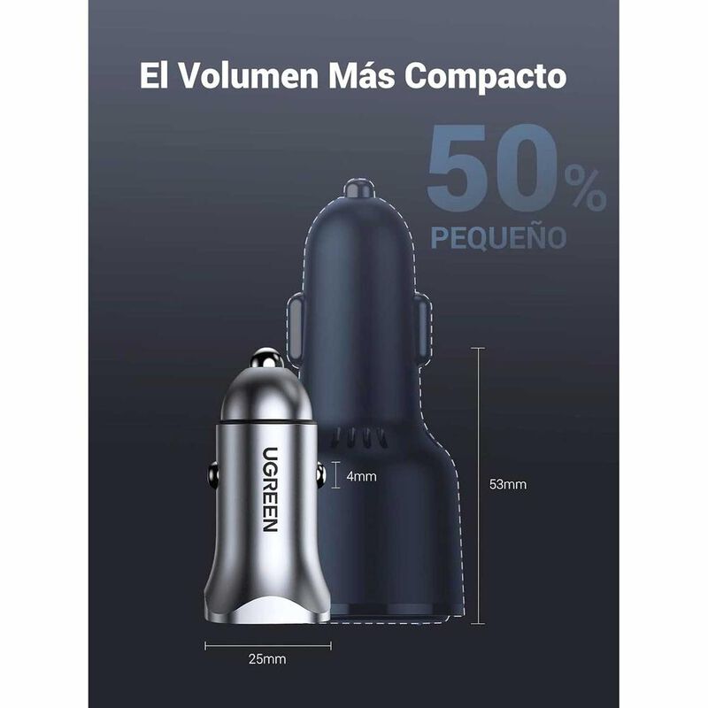 Cargador Auto Plug In UGREEN dual USB-C USB-A 2... image number null