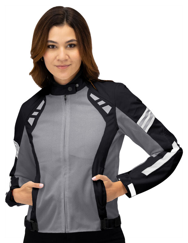 Chamarra Mujer Biker Con Protecci&oacute;n Espalda Y C... image number null