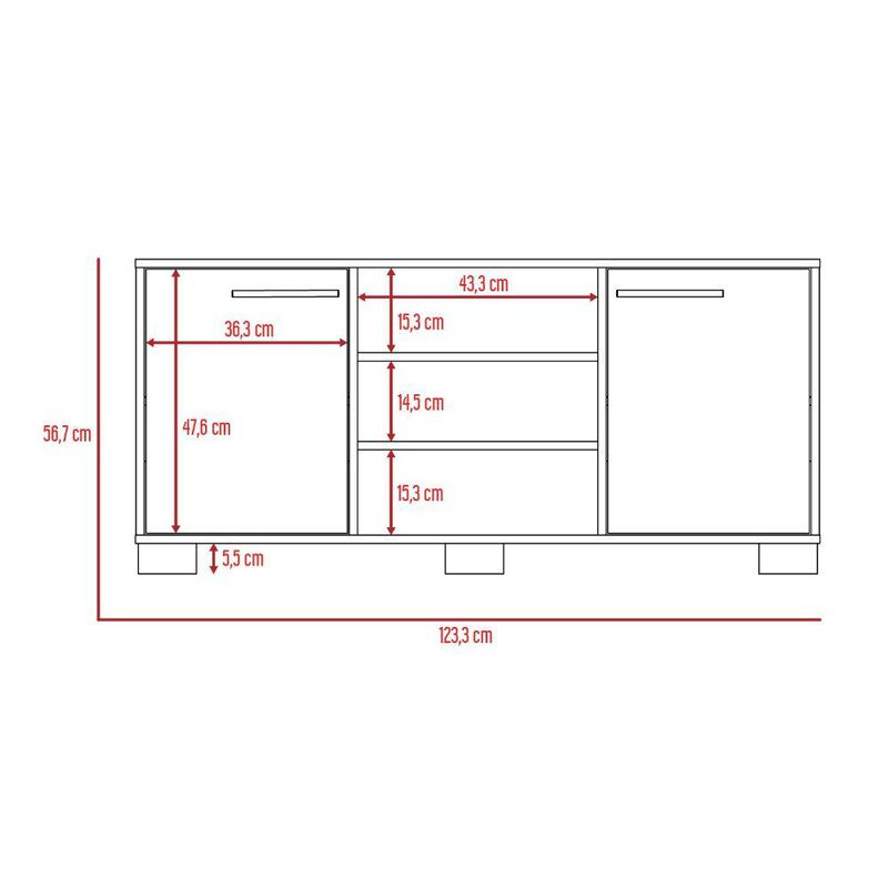 Mesa Para Tv Marsel Casta&ntilde;o Y Caf&eacute; Claro Virtua... image number null