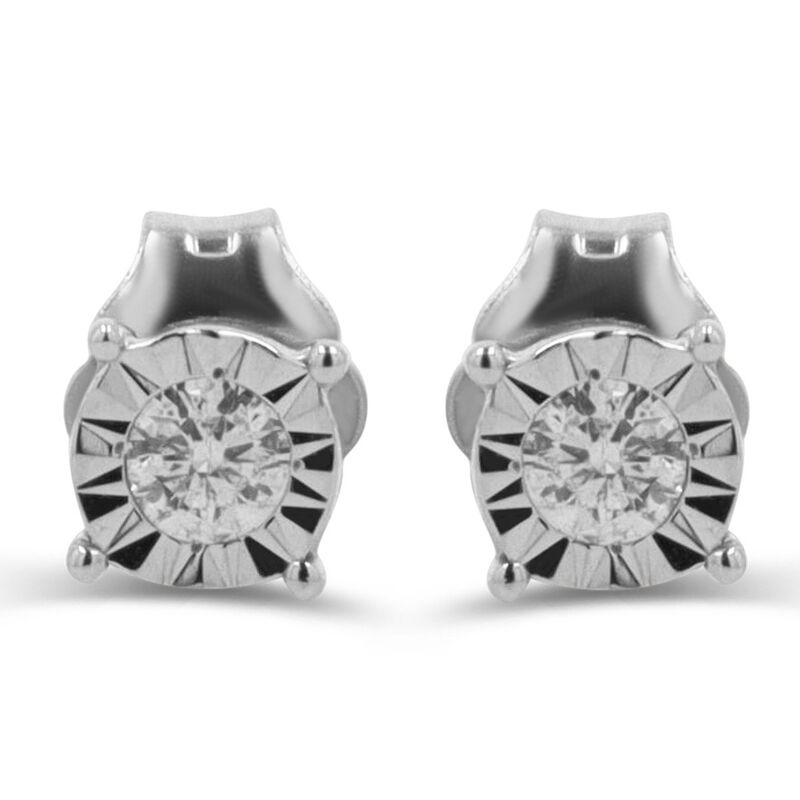 Broqueles Oro Blanco 10k 15 Pts Diamante | Joye... image number null