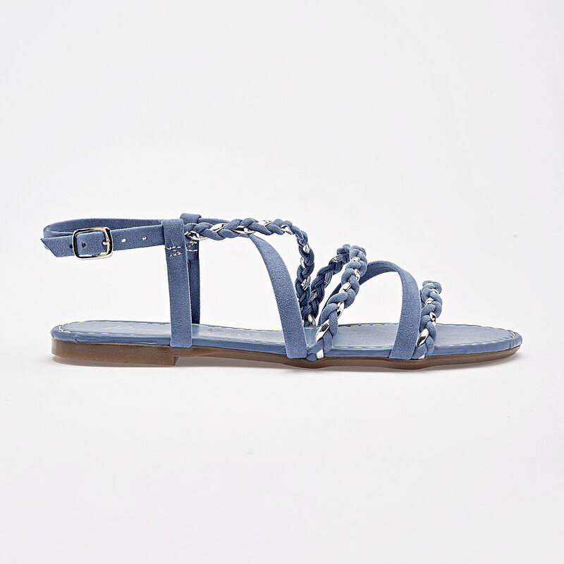 Been Class sandalia piso para mujer azul plata ... image number null