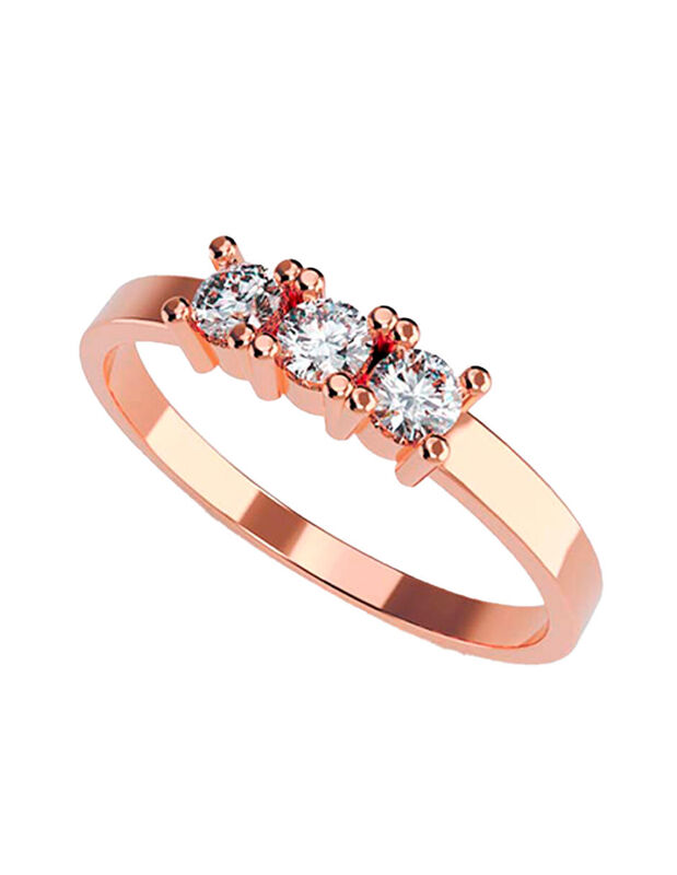 Anillo de Compromiso en Oro Rosa 10K con Circon... image number null