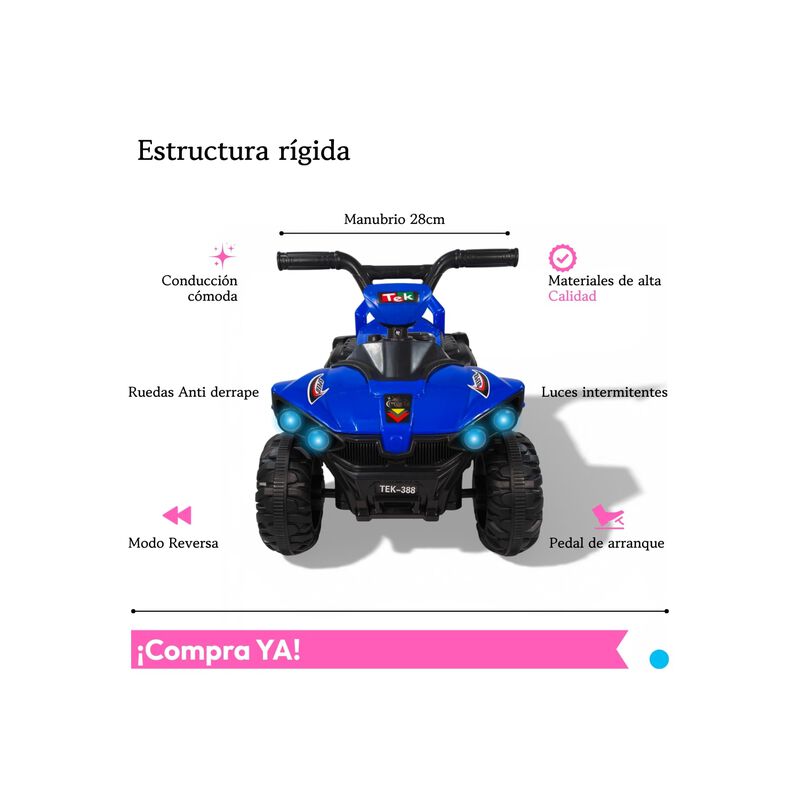 Carro Montable El&eacute;ctrico Moto Cuatrimoto Ni&ntilde;o T... image number null