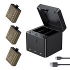 Bater&iacute;a Para C&aacute;mara De Acci&oacute;n Y Cargador 3 X 1050 Mah Akaso Ek7000