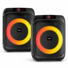 Kit 2 Bafles Port&aacute;tiles Misik 8" Tws Con Luz Led, Negro
