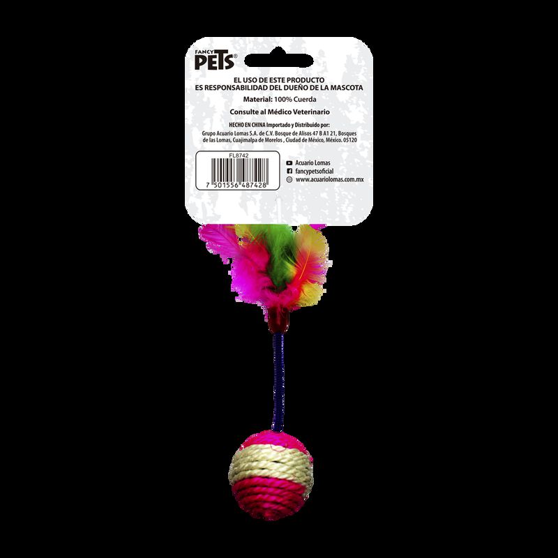 Fancy Pets Juguete De Pelota Con Plumas Para Ga... image number null