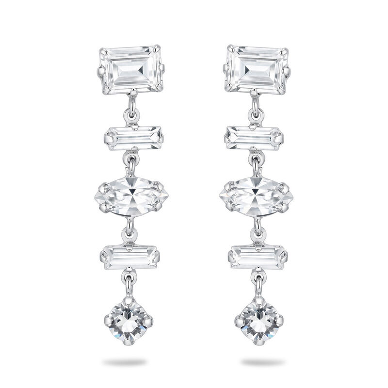 Aretes Plata Dorada 925 Con Piedras Blancas image number null