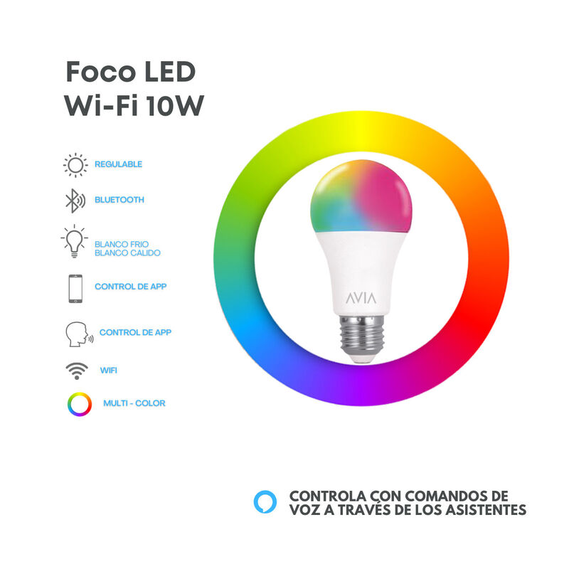 Pack 2 piezas Foco Inteligente Wifi 10w Avia Sm... image number null