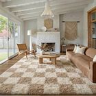 Alfombra Purecozy Beige 274 &times; 305 cm A Cuadros De Pelo Largo