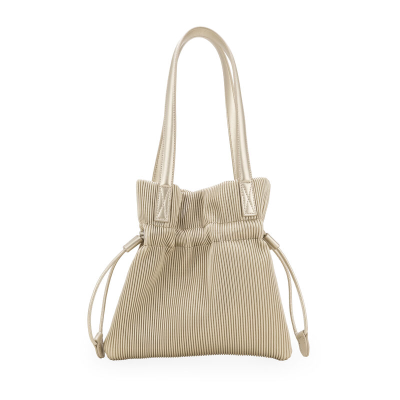 Bolsa Tote Grande Con Jareta Color Oro image number null