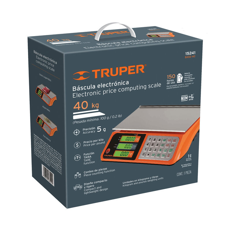 B&aacute;scula Capacidad 40 Kg Electr&oacute;nica Multifuncio... image number null
