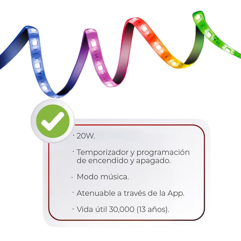Tira Led Wifi Multicolor, Iusa Smart, 5 M image number null