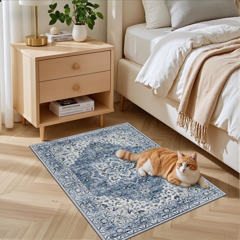 Alfombra Expedix 91 cm x 61 cm Lavable Azul Vin... image number null