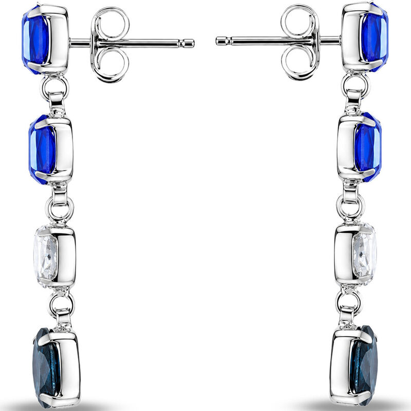 Aretes Plata 925 Con Piedras Azules image number null