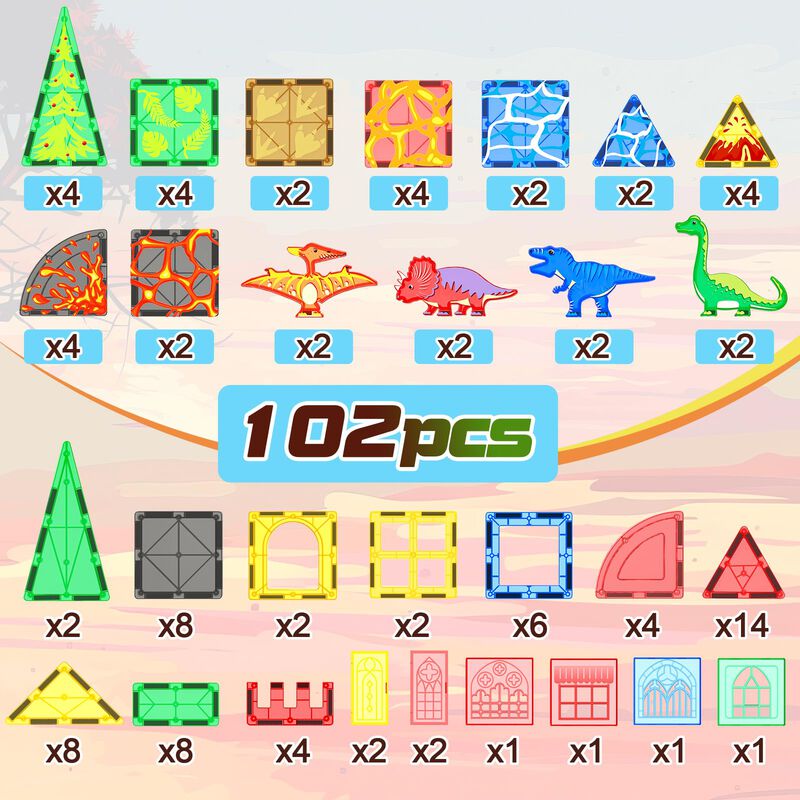 Juguetes Magn&eacute;ticos Con Forma De Dinosaurio, 10... image number null