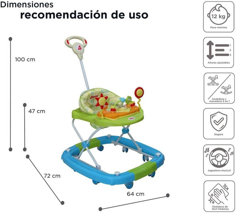 Andadera Mecedora Lujo Para Beb&eacute;s 3 en 1 Con Ba... image number null