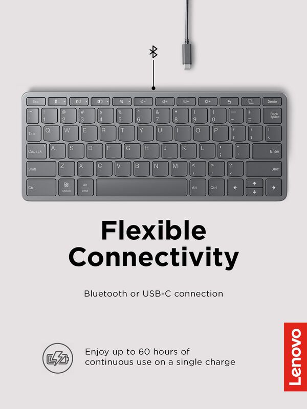 Teclado Bluetooth Inal&aacute;mbrico Lenovo Para Vario... image number null