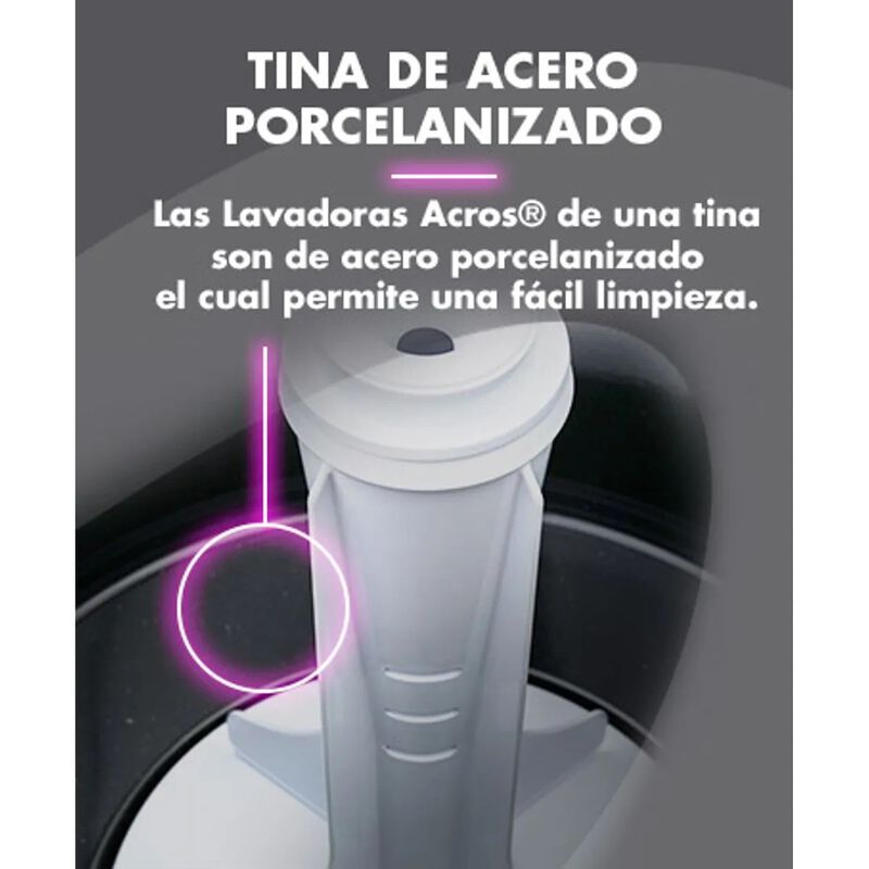 Lavadora Acros 16kg Una Tina Blanco/Morado image number null