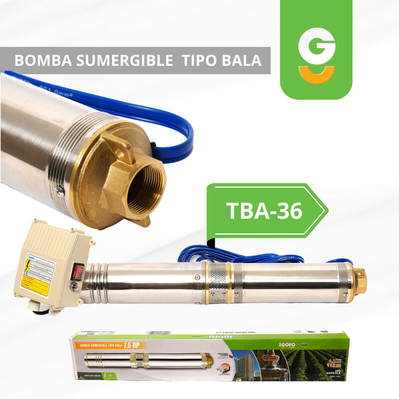 Igoto Tba36 Bomba Sumergible Tipo Bala 1/2 Hp image number null