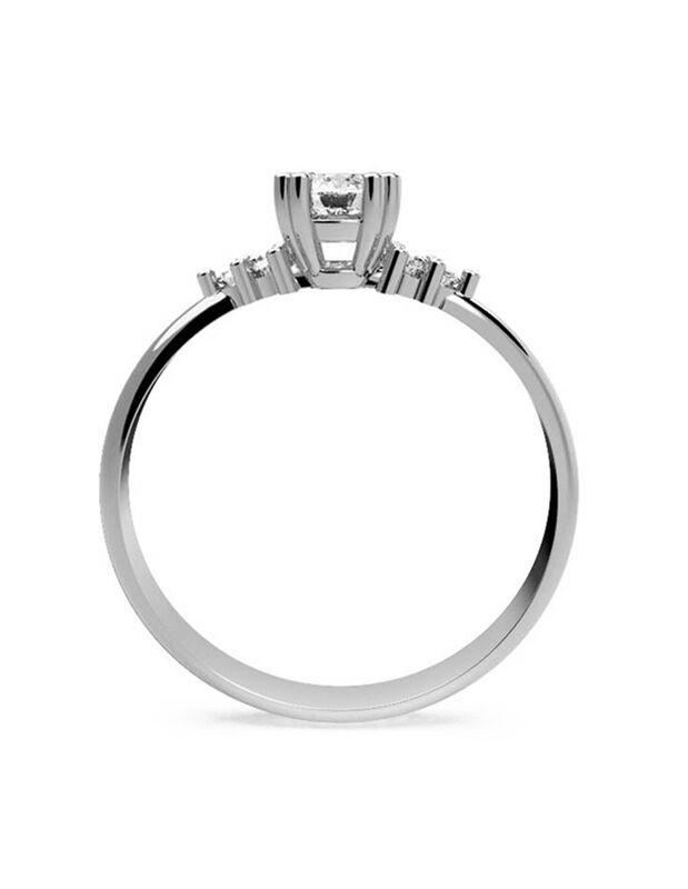 Anillo de Compromiso en Oro Blanco 10K con Circ... image number null