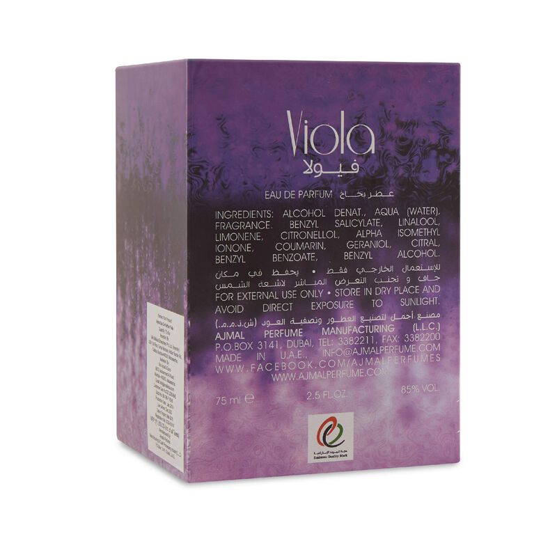 Perfume Ajmal Viola Edp 75 Ml Para Mujer, Fabri... image number null