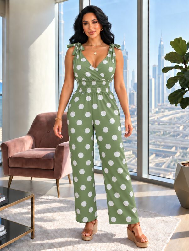 Jumpsuit Elegante De Lunares Para Mujer Ves-107... image number null