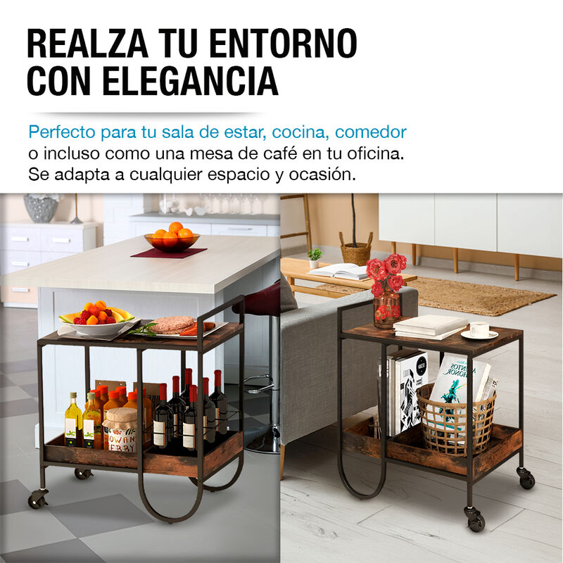 Carrito de Servicio para Bar Estilo Industrial ... image number null