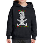 Sudadera Con Capucha Word Art Para Ni&ntilde;a - Elfo Navide&ntilde;o - Negro