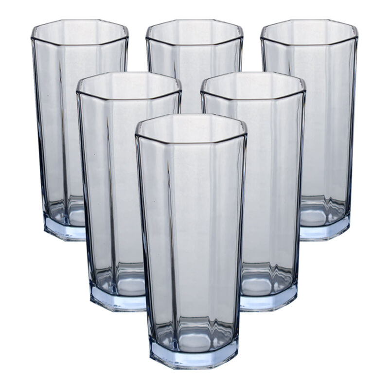 Set De 6 Vasos Transparentes Azules &ndash; 260 Ml image number null