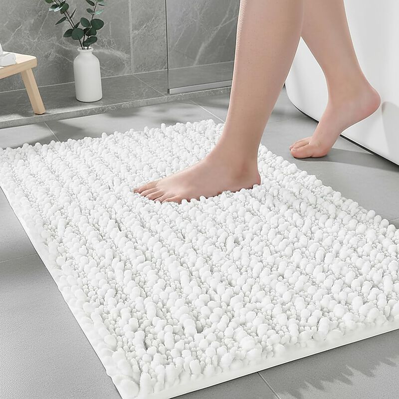 Alfombra De Ba&ntilde;o Ruggnovea 91 &times; 61 cm Blanca De... image number null