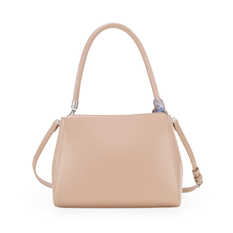 Bolsa Satchel Mediana Con Mascada Color Camel image number null