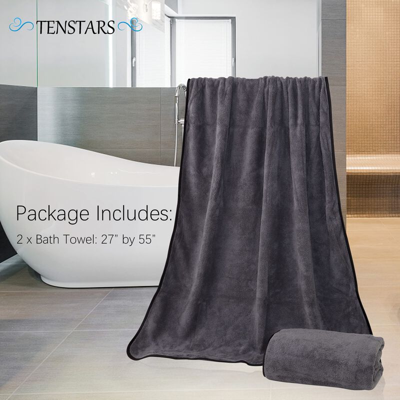Toallas De Ba&ntilde;o Tenstars Silk Con Dobladillo De... image number null