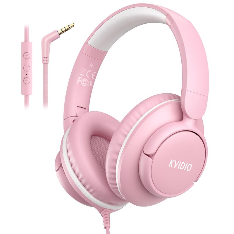 Aud&iacute;fonos Kvidio con Cable y Micr&oacute;fono - Rosa image number null