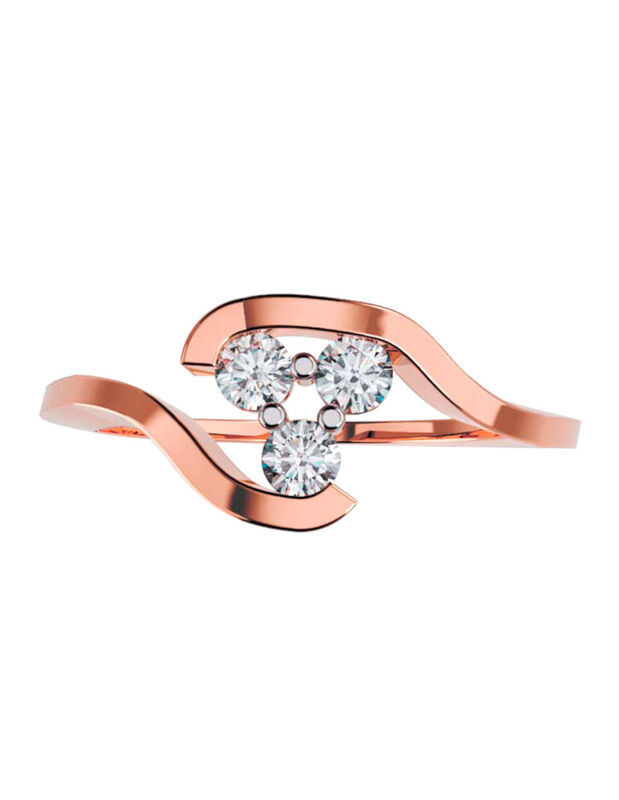 Anillo de Compromiso en Oro Rosa 14K con Circon... image number null