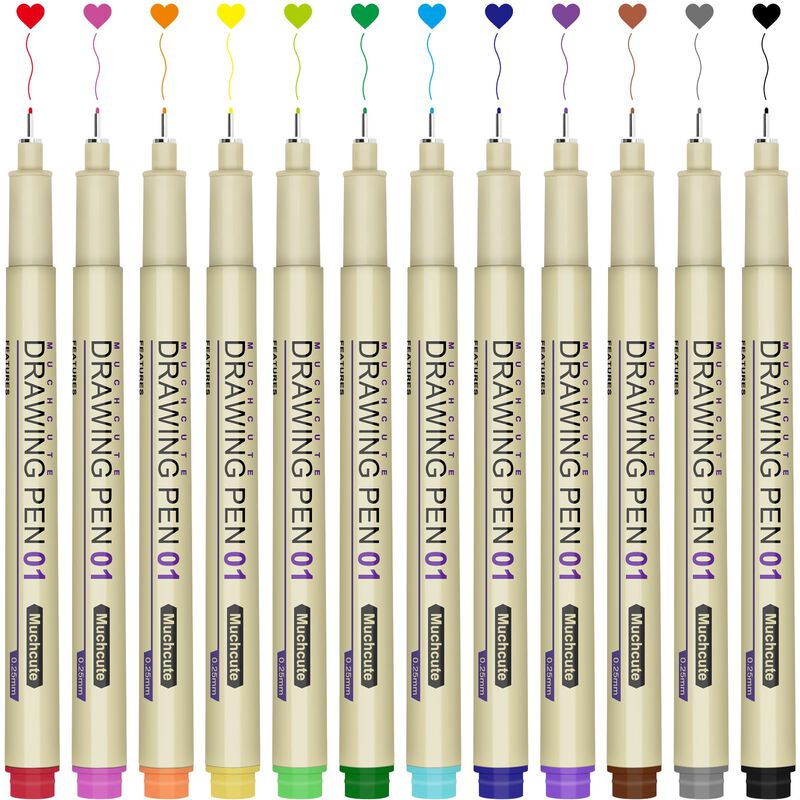 Pluma De Dibujo Kousicoo 0.25 mm 12 Colores Sin... image number null