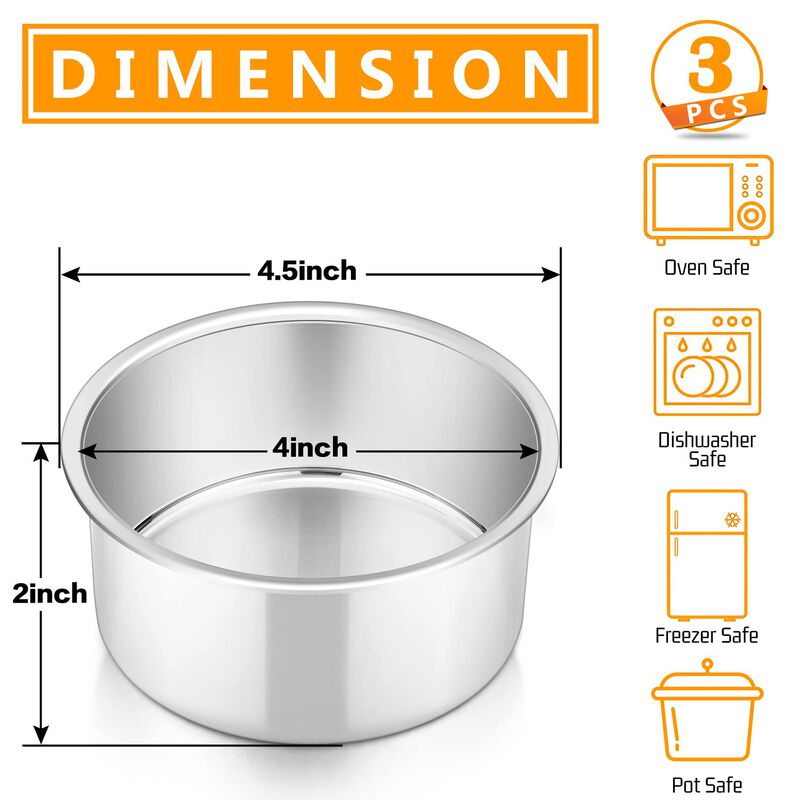 Molde Redondo P&P Chef 10 cm, Juego de 3, Acero... image number null