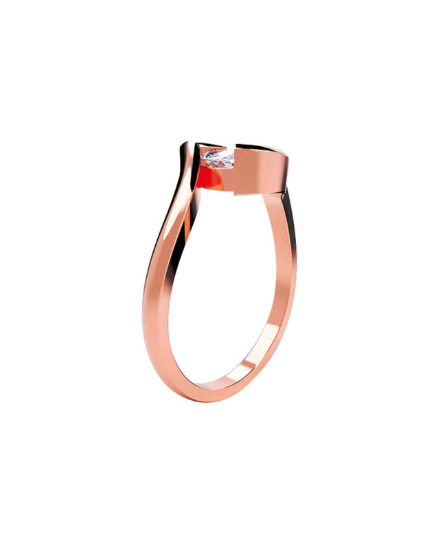 Anillo de Compromiso en Oro Rosa 14K con Circon... image number null