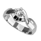 Anillo de Compromiso de 14K con Circonia Talla 45 ORO BLANCO 14K- / M1002-14W-CZ-45