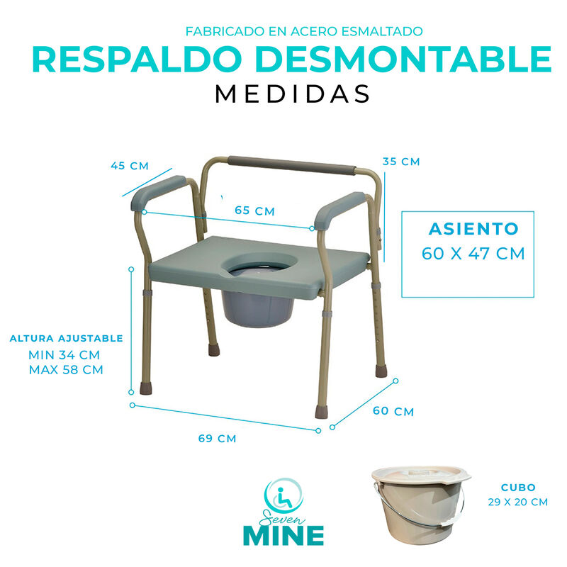 Silla Comodo Bari&aacute;trica Asiento Extra Ancho 220... image number null