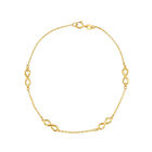 Pulsera Con Infinitos De Oro Amarillo 10k (18.5cm Aprox)