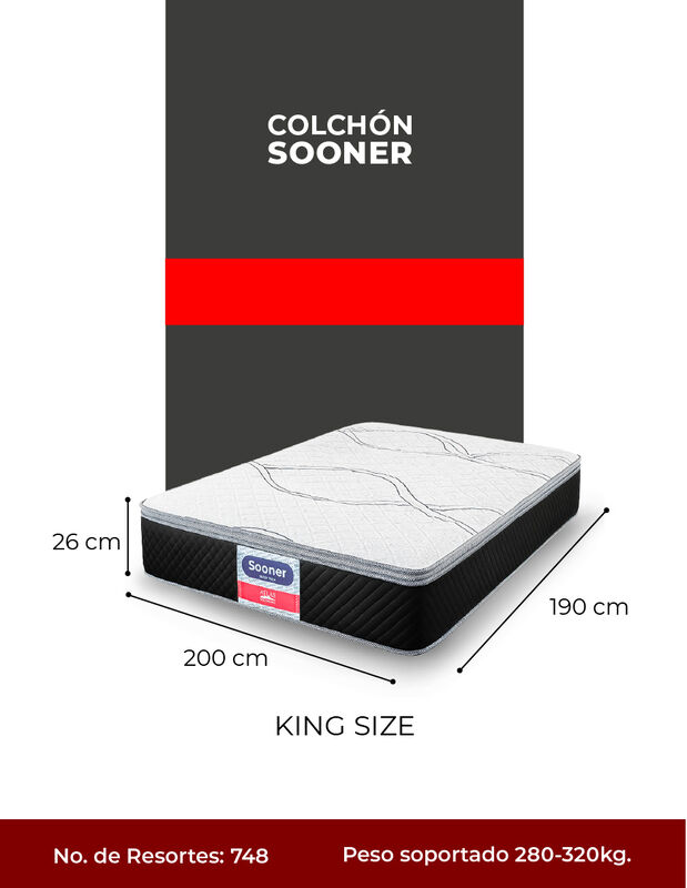 Colch&oacute;n King Sooner Atlas Sooner + Almohada Atl... image number null
